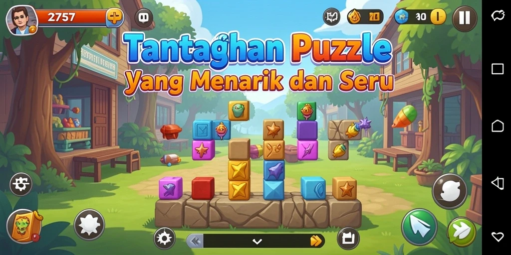 Tampilan gameplay 2757 dengan berbagai tantangan Puzzle yang menarik.