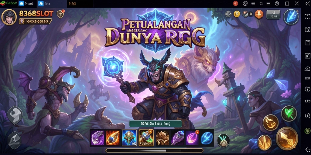 Gameplay epik 8368SLOT dengan karakter dan dunia fantasi.