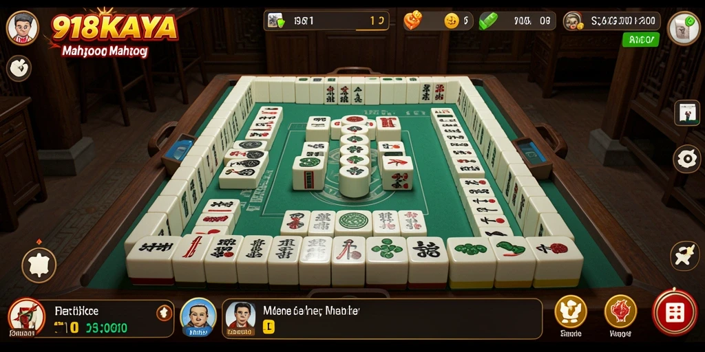 Screenshot gameplay 918KAYA dengan suasana Mahjong yang menarik.