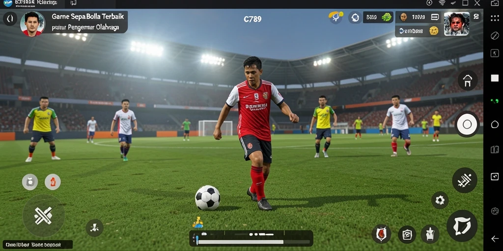 Screenshot C789 menunjukkan aksi seru dalam permainan sepak bola.