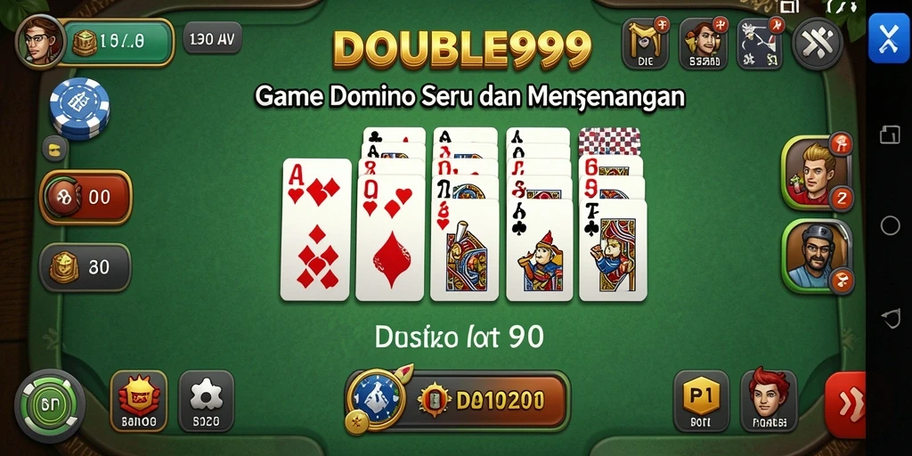Tampilan gameplay menarik dari DOUBLE999 saat bermain Domino.