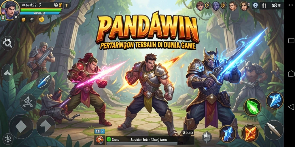 Screenshot gameplay menampilkan aksi pertarungan di PANDAWIN.