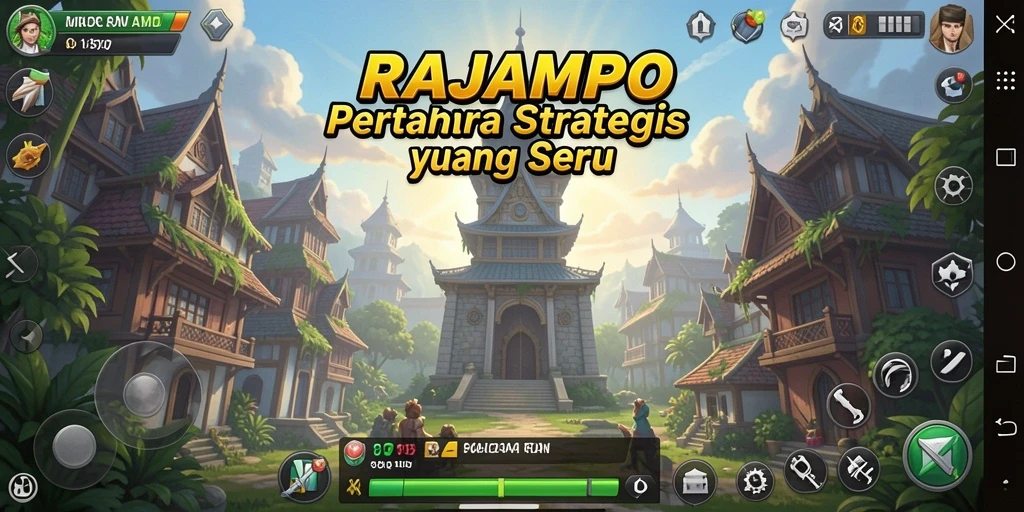 Gameplay mendebarkan dalam Tower Defense RAJAMPO.