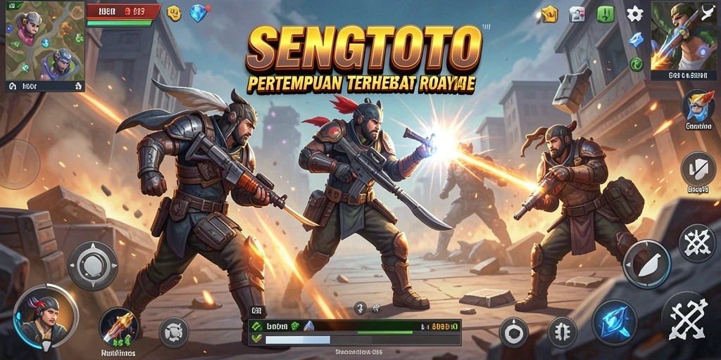 Tampilan gameplay mendebarkan dalam SENGTOTO Battle Royale.