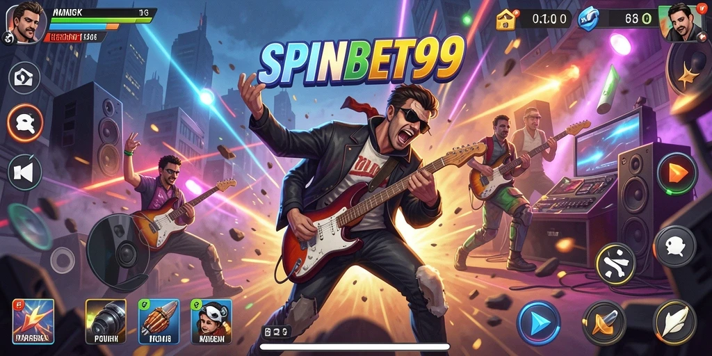 Tampilan gameplay SPINBET99 dengan elemen musik yang menarik.