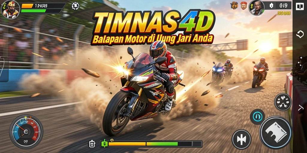 Tampilan gameplay seru dalam TIMNAS4D dengan balapan penuh aksi.