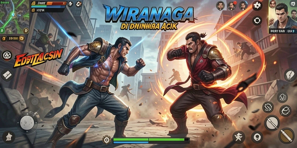 Tangkapan layar gameplay WIRANAGA menampilkan aksi yang mendebarkan.