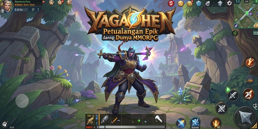Tampilan gameplay menakjubkan dalam YAGAOHEN yang menggambarkan pertarungan epik.